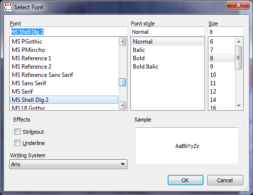 Select Font 1